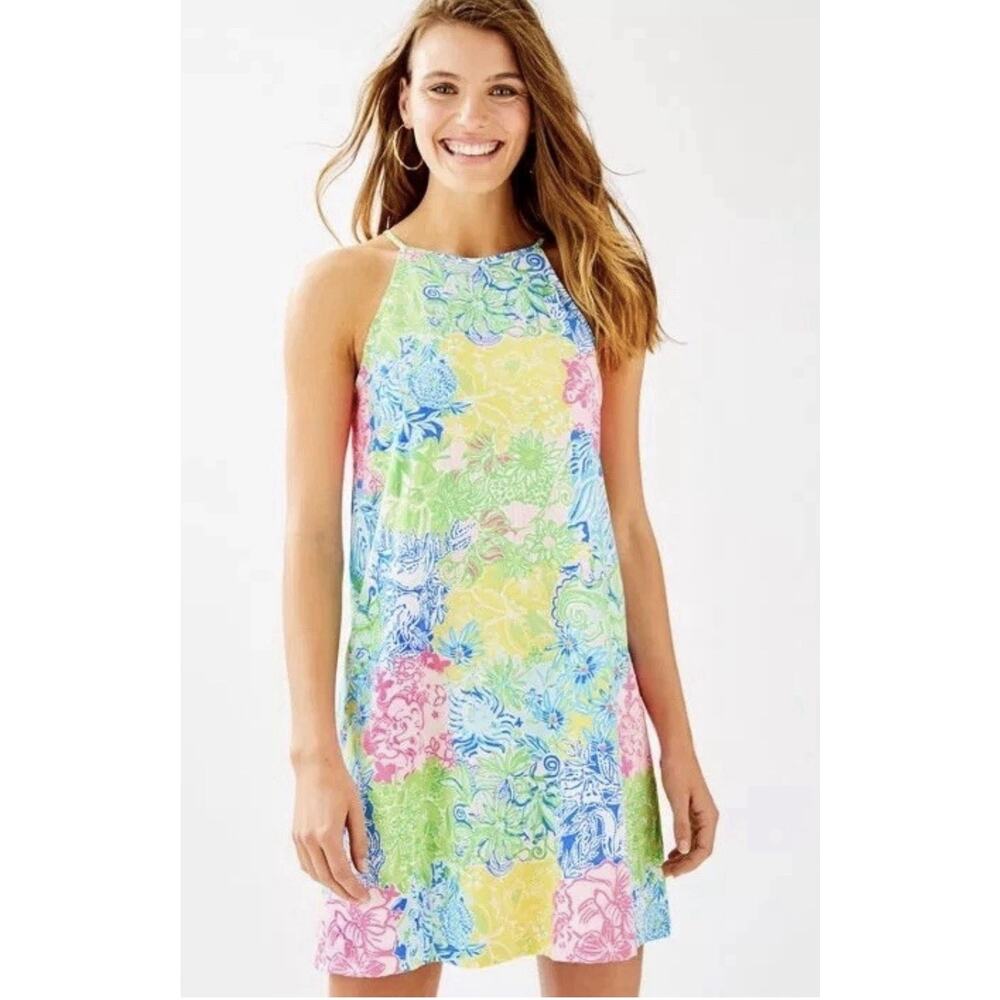 Lilly Pulitzer Margot Sleeveless Swing Dress Multi Cheek To Cheek Pima Cotton